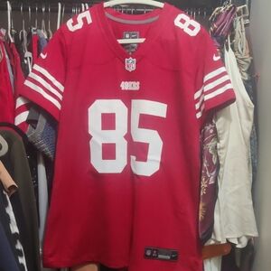 Nike Red and White 49ers #85 Football Jersey